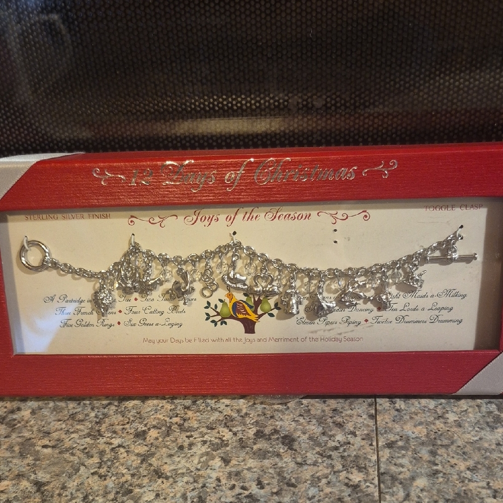 Silver Charm Bracelet with Christmas Theme